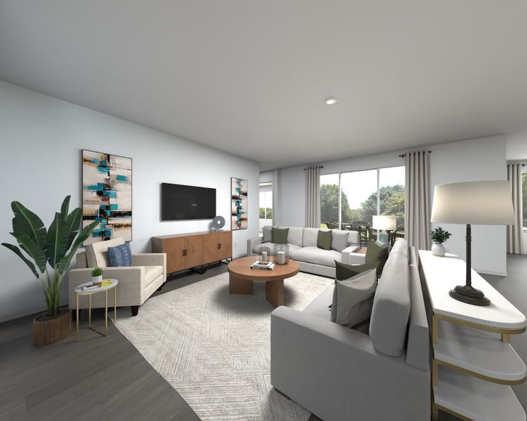 Furnished interior view inside a new home in The Grove at Stuart Crossing - Signature Series, Bartow (Image 6).