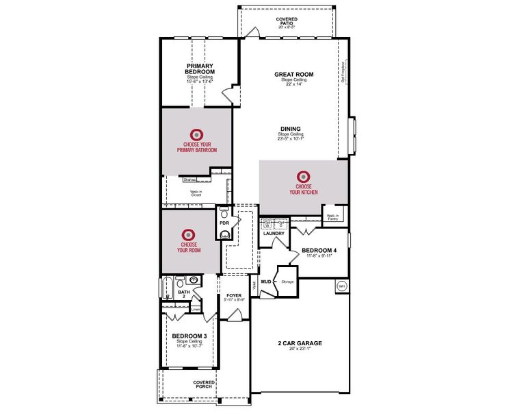 2D floor plan layout of this home in Amira: Heritage Collection, Tomball, TX (Image 2).