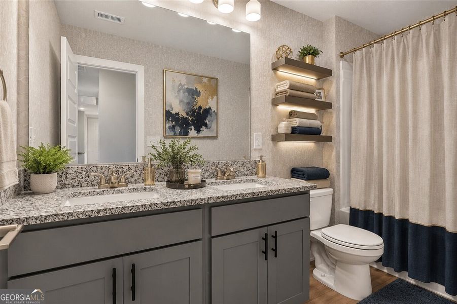 Furnished interior view inside a new home in The Fairways at Mirror Lake, Villa Rica (Image 40).