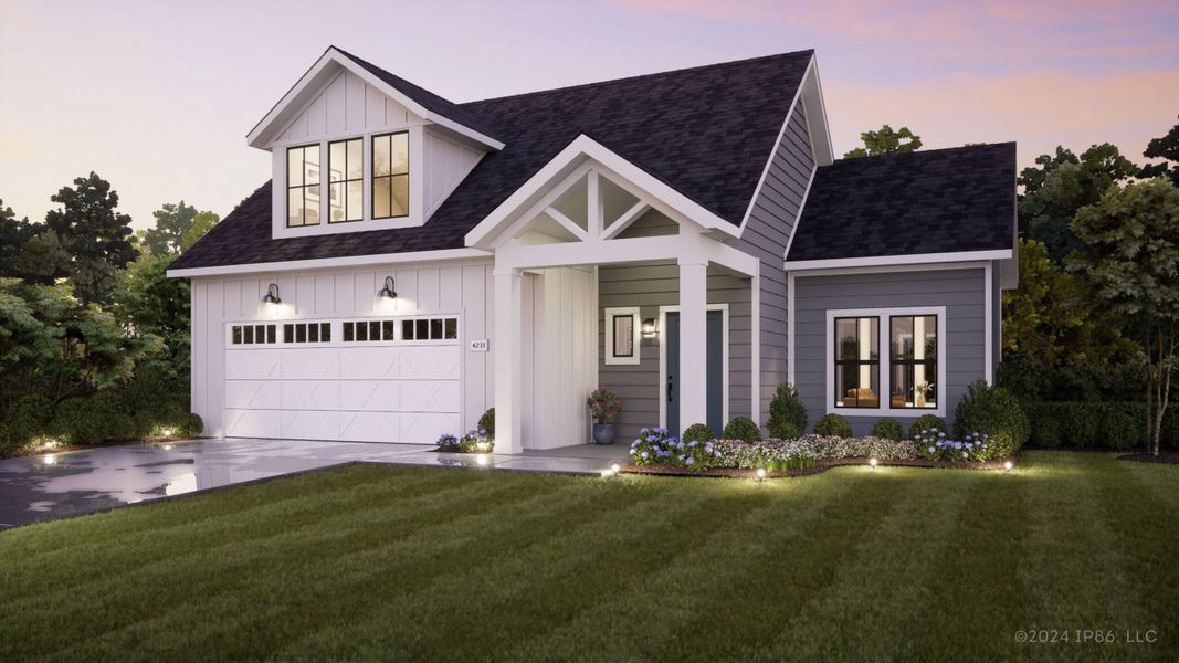 Representative exterior photo of a completed home built from the Palazzo by Perfection Builders in The Courtyards at The Heritage, Andover, KS (Image 13).