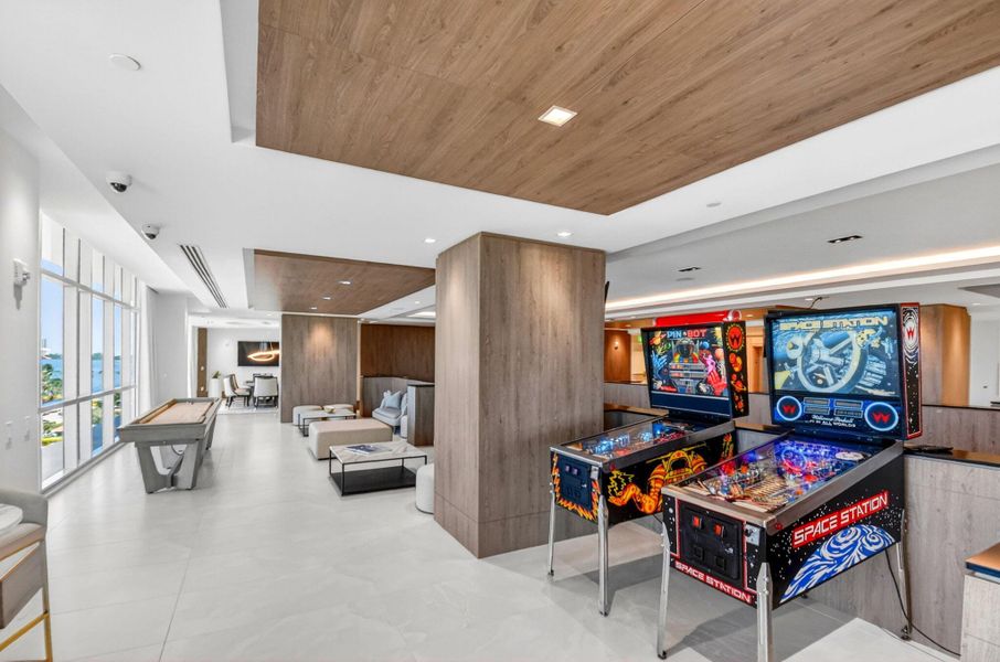 Amenities fifth floor pinball machines