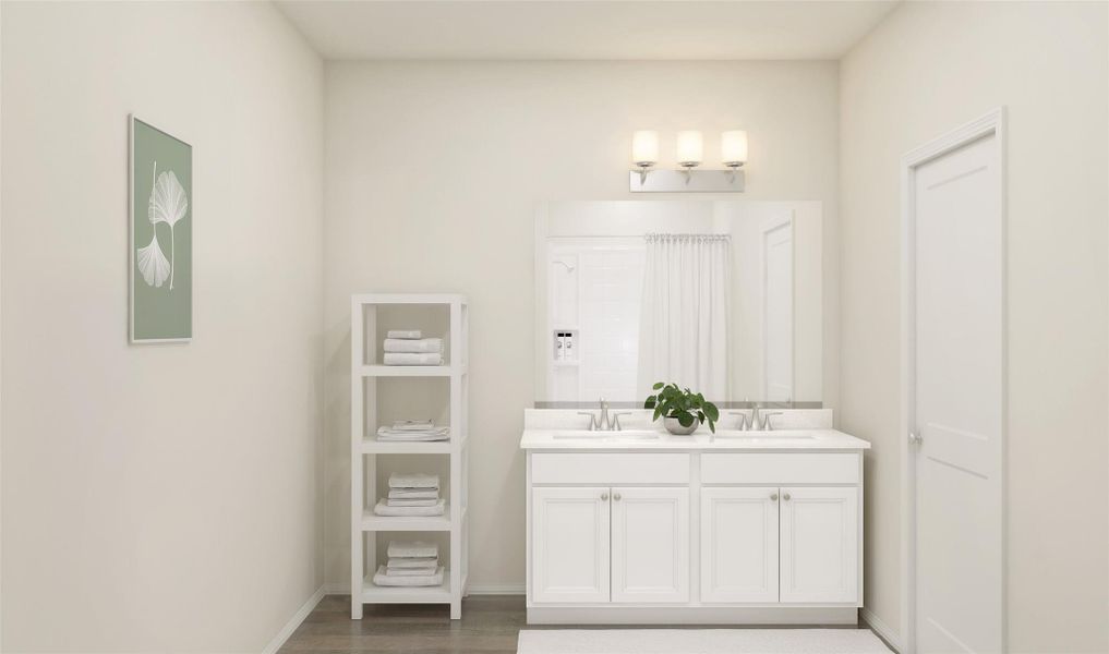 Relaxing primary bath (*Artist rendering used for illustration purposes only.) Relaxing primary bath (*Artist rendering used for illustration purposes only.)