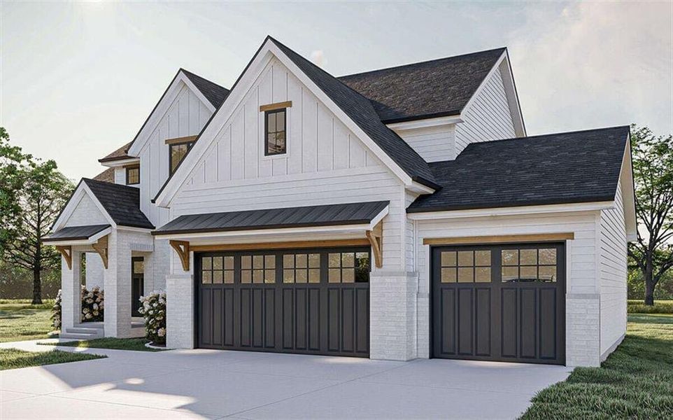 Front exterior of a new home in , Cumming, GA, highlighting curb appeal (Image 2). Front exterior of a new home in , Cumming, GA, highlighting curb appeal (Image 2).