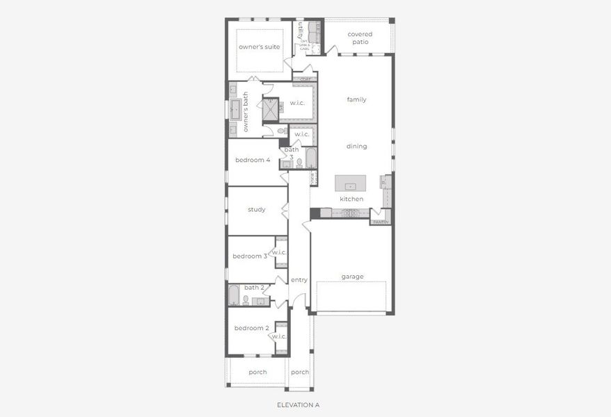 2D floor plan layout for the Baptise by Normandy Homes in Village on Main Street, Frisco, TX (Image 3). 2D floor plan layout for the Baptise by Normandy Homes in Village on Main Street, Frisco, TX (Image 3).