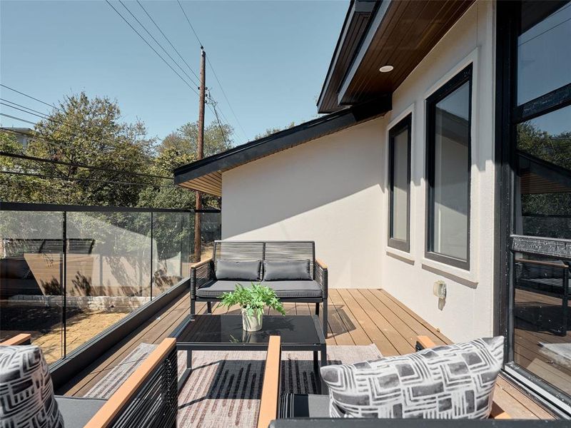 Private Deck w/ Glass Railing