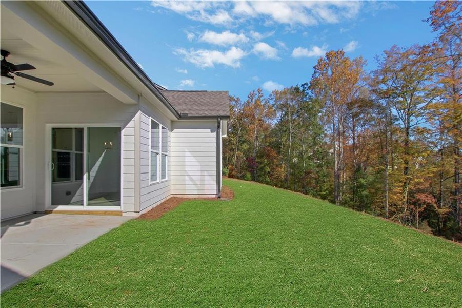 Exterior details and patio area of a home in Marble Tree, Ball Ground (Image 3).