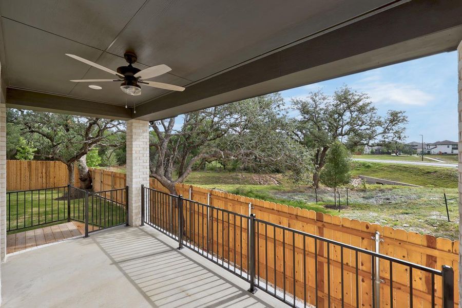 Exterior details and patio area of a home in Parkside Peninsula, Georgetown (Image 2).