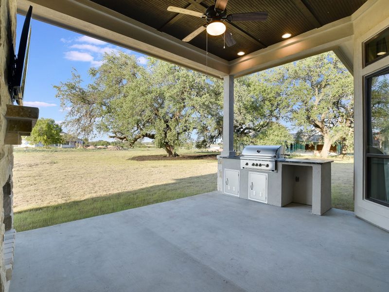 Representative exterior details of a home built from the San Simeon I by Giddens Homes in Clearwater Ranch, Liberty Hill (Image 76).