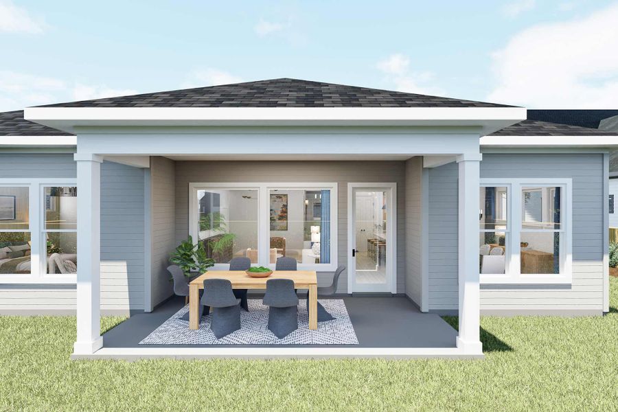 Representative exterior details of a home built from the The Bonnie by David Weekley Homes in Lanier Landing - Reserve Collection, Gainesville (Image 3).