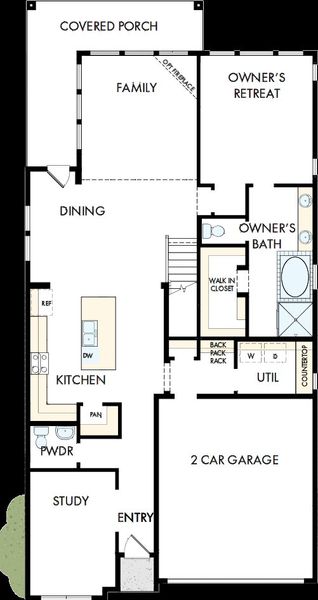 2D floor plan layout of this home in Elyson 45', Katy, TX (Image 2). 2D floor plan layout of this home in Elyson 45', Katy, TX (Image 2).