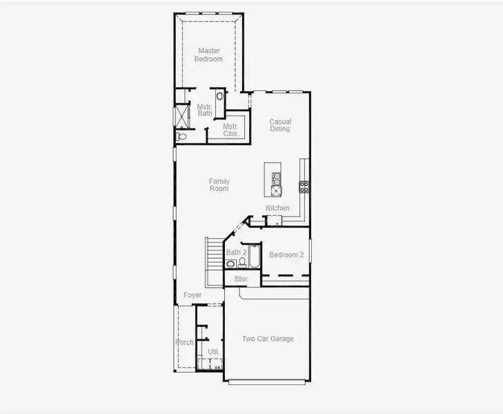 2D floor plan layout of this home in Davis Ranch, San Antonio, TX (Image 2).