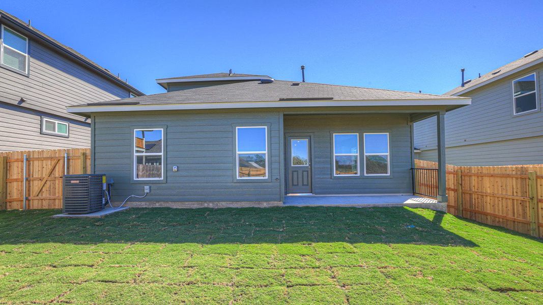 Exterior details and patio area of a home in Paramount, Kyle (Image 3).