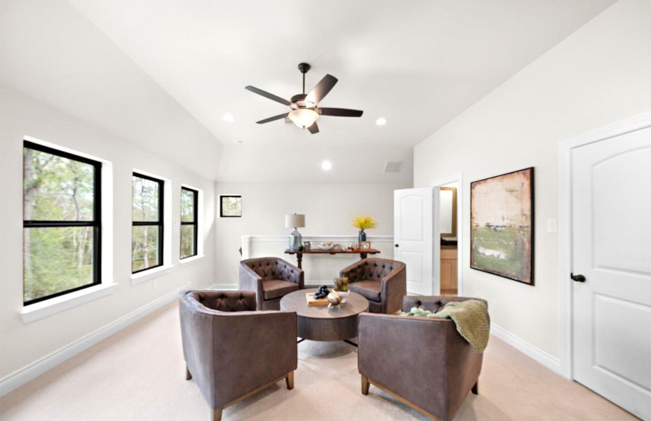 Furnished interior view inside a new home in The Woodlands Hills 65′, Willis (Image 9).
