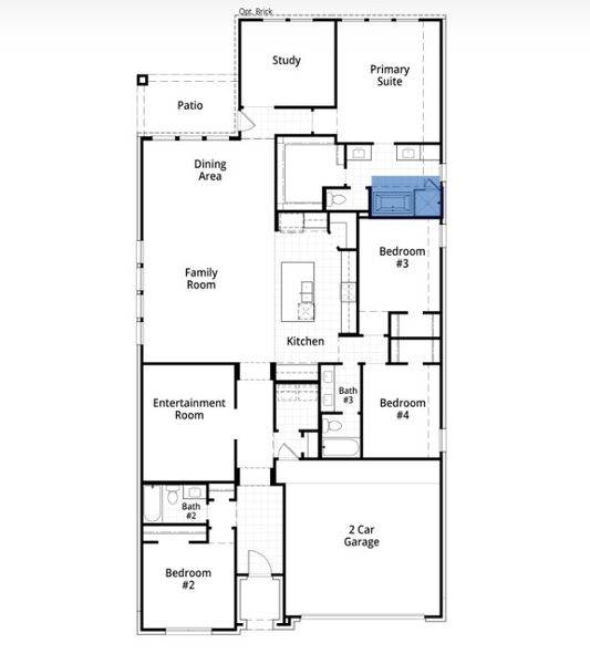 2D floor plan layout for the Kingston by Highland Homes in Ramble, Celina, TX (Image 5). 2D floor plan layout for the Kingston by Highland Homes in Ramble, Celina, TX (Image 5).