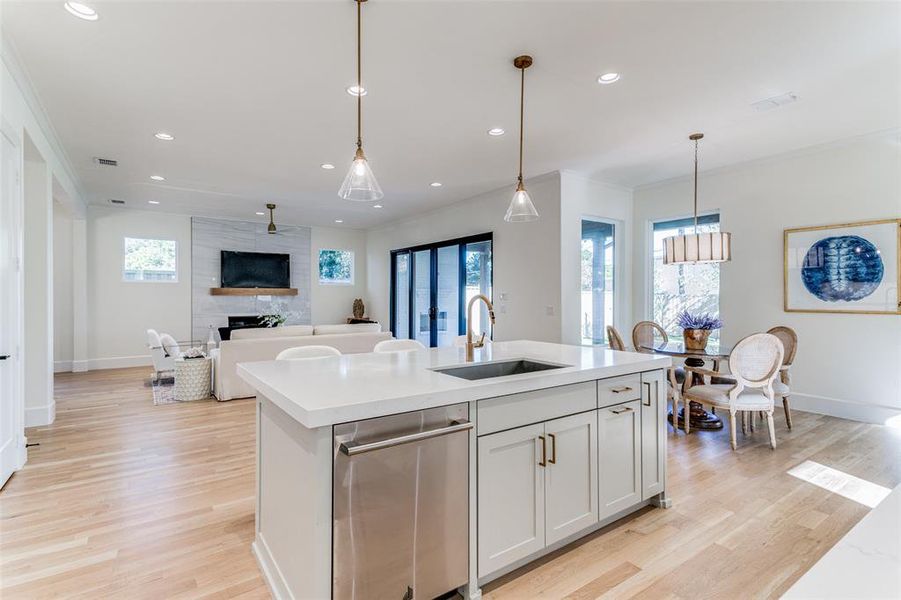 Kitchen open to the Family Room