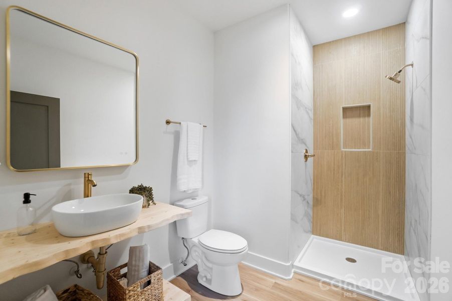 Primary Suite - Bath with Floor to Ceiling Tiled Shower Primary Suite - Bath with Floor to Ceiling Tiled Shower