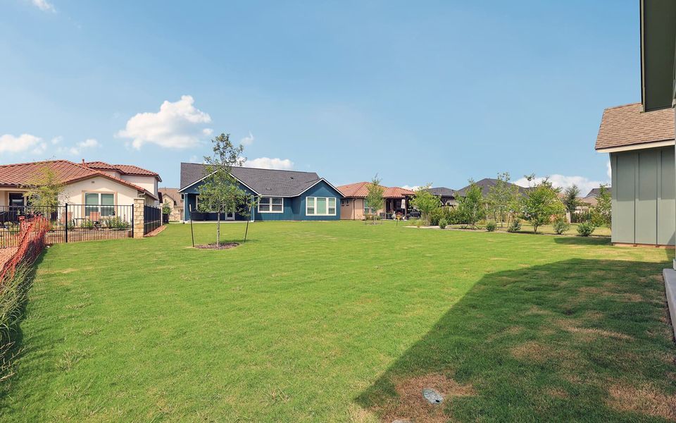 Exterior details and patio area of a home in Traditional at Kissing Tree, San Marcos (Image 3).