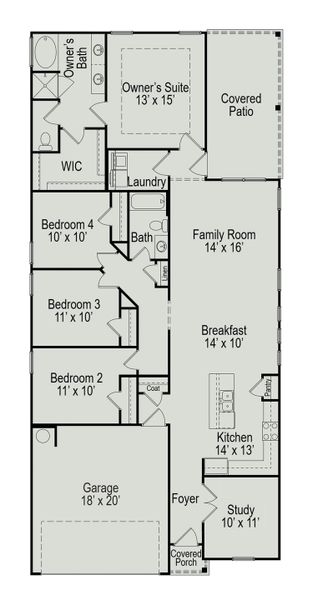 2D floor plan layout of this home in Creekhaven, Iowa Colony, TX (Image 3).
