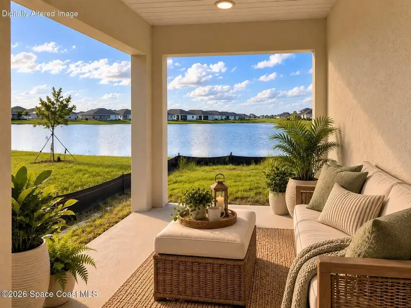 Exterior details and patio area of a home in St. John's Preserve, Palm Bay (Image 3).