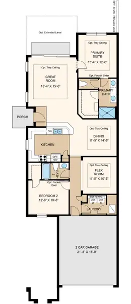 2D floor plan layout of this home in Esplanade at McKinnon Groves, Winter Garden, FL (Image 2). 2D floor plan layout of this home in Esplanade at McKinnon Groves, Winter Garden, FL (Image 2).