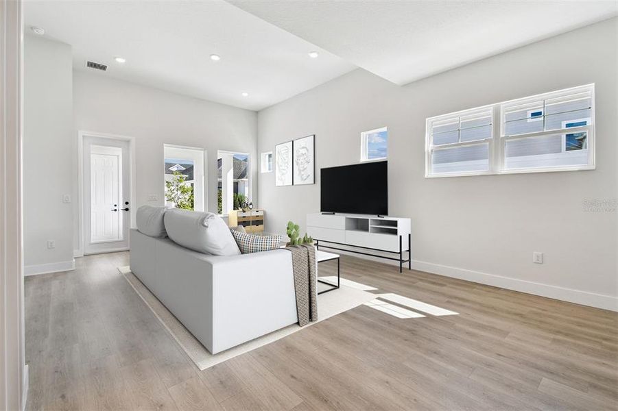 Furnished interior view inside a new home in Emerald Landing at Waterside at Lakewood Ranch – Cottage Series, Sarasota (Image 16).