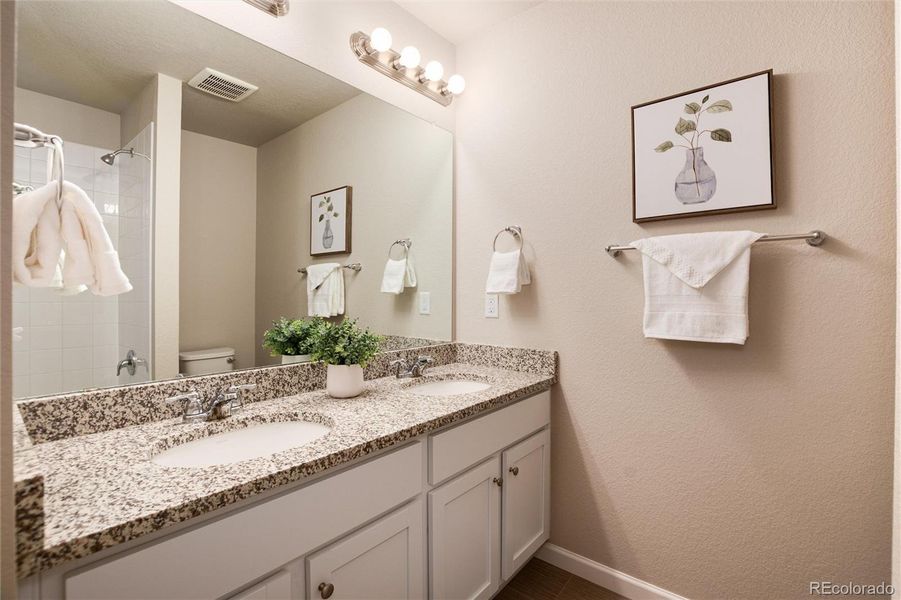 Secondary bathroom, upper level.