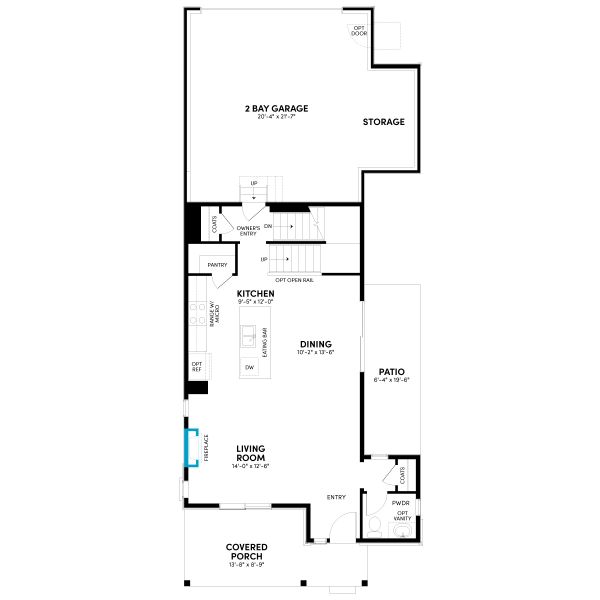 2D floor plan layout for the Spark One by Brookfield Residential in Uplands, Westminster, CO (Image 5).