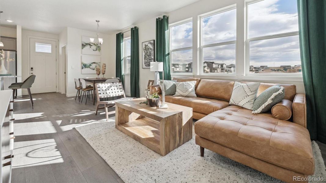Furnished interior view inside a new home in Settlers Crossing, Commerce City (Image 14). Furnished interior view inside a new home in Settlers Crossing, Commerce City (Image 14).