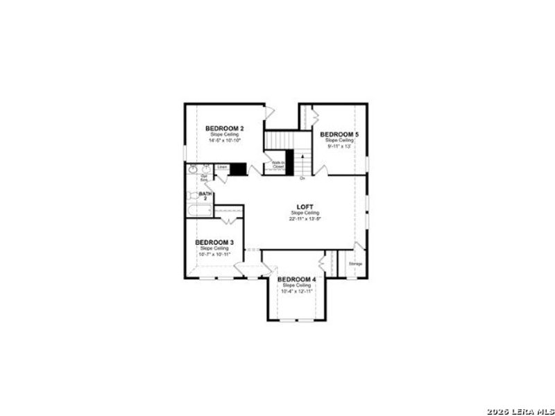 2D floor plan layout of this home in Hunter's Ranch, San Antonio, TX (Image 3).