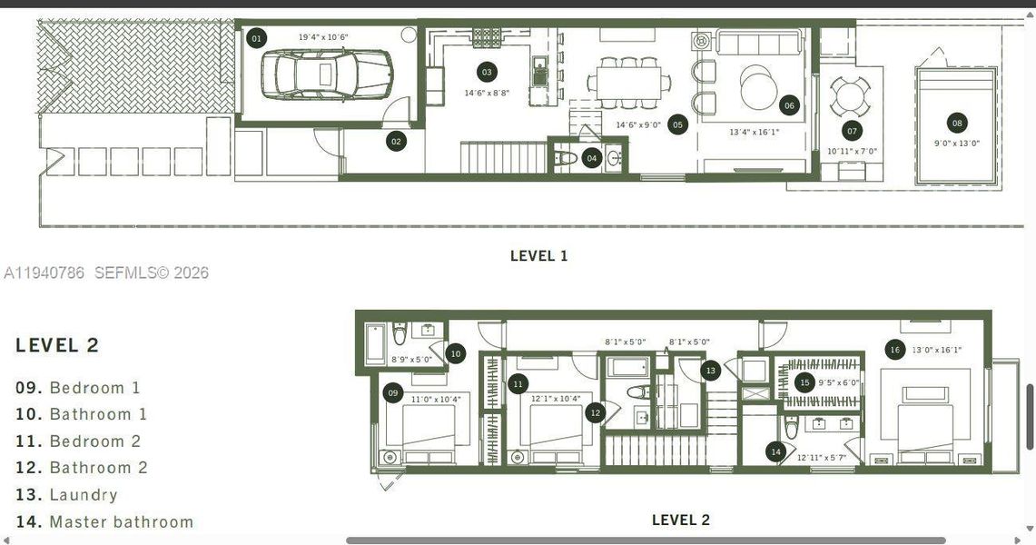 2D floor plan layout of this home in , Miami, FL (Image 33).