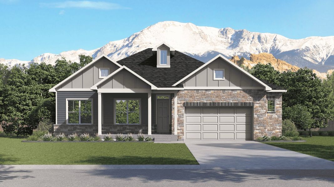 Representative exterior photo of a completed home built from the Haswell by D.R. Horton in Vantage, Berthoud, CO (Image 2).