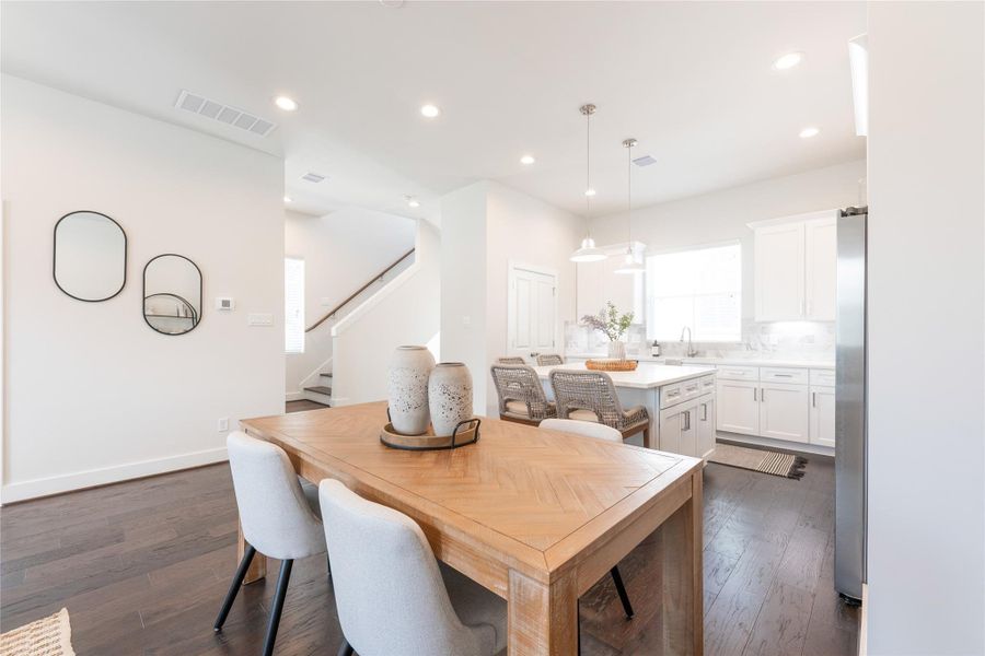Open-concept dining and living area