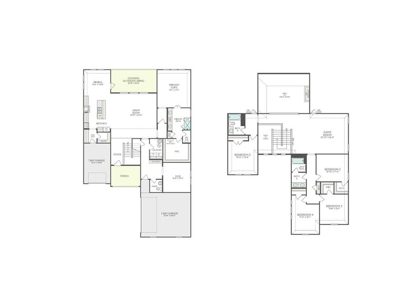 2D floor plan layout for the Owen by Tri Pointe Homes in LaPrelle, Haslet, TX (Image 3). 2D floor plan layout for the Owen by Tri Pointe Homes in LaPrelle, Haslet, TX (Image 3).