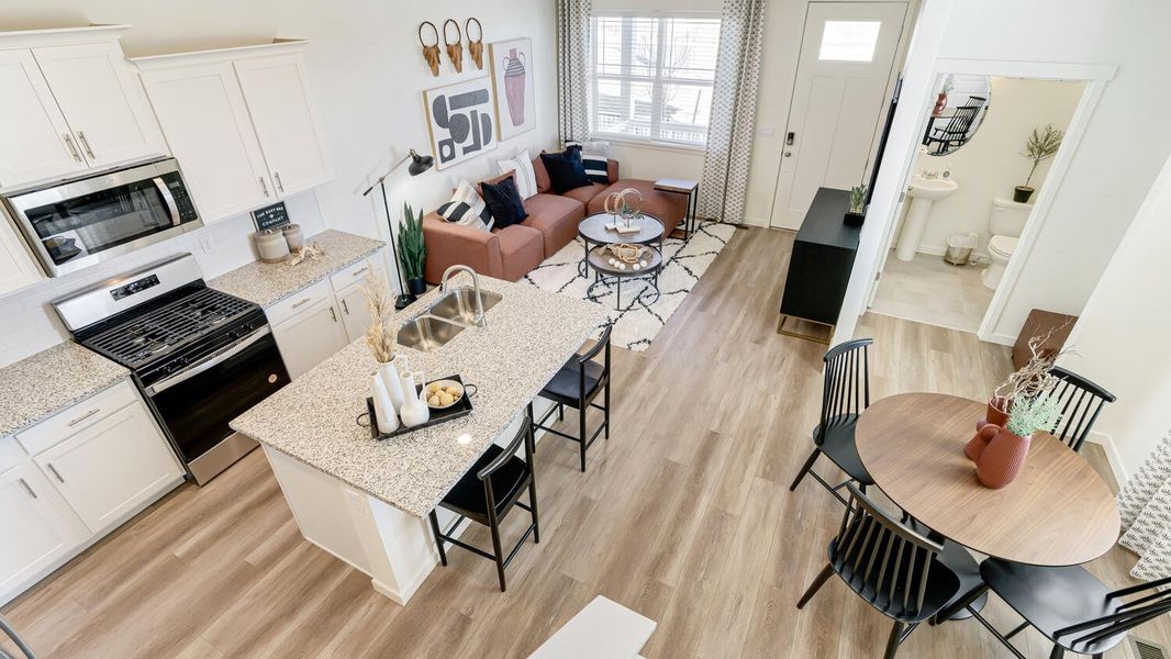 Furnished interior view inside a new home in Revere at Johnstown, Johnstown (Image 9). Furnished interior view inside a new home in Revere at Johnstown, Johnstown (Image 9).