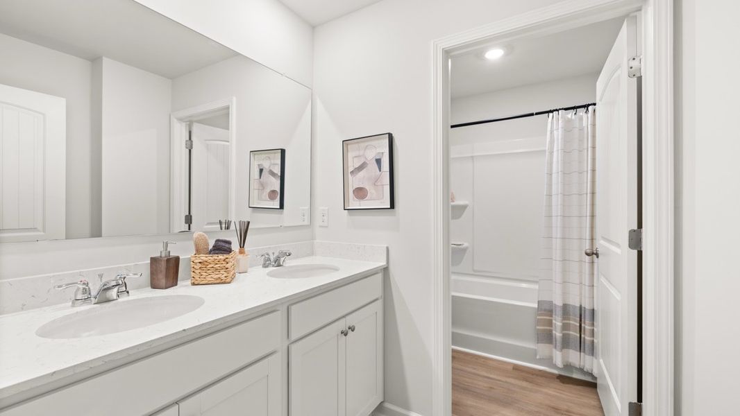Representative furnished interior of a home built from the Elbert ll by D.R. Horton in Braselton Village, Braselton (Image 29).