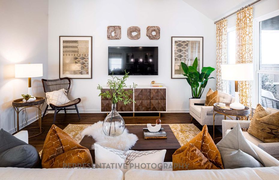 Furnished interior view inside a new home in Meridiana: 40ft. lots, Manvel (Image 6).