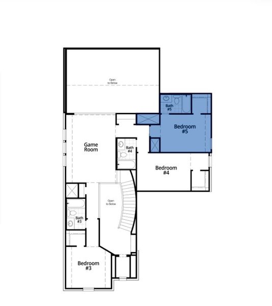 2D floor plan layout of this home in Cambridge Crossing: 50ft. lots, Celina, TX (Image 3).