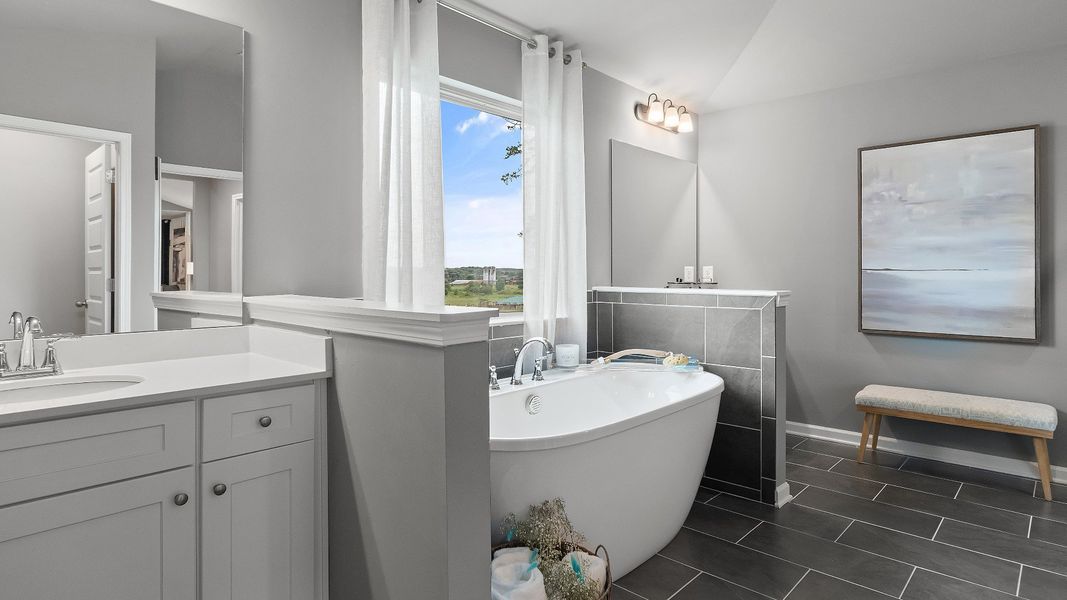 Representative furnished interior of a home built from the Rosemary II by DRB Homes in Northcroft, Loganville (Image 32).