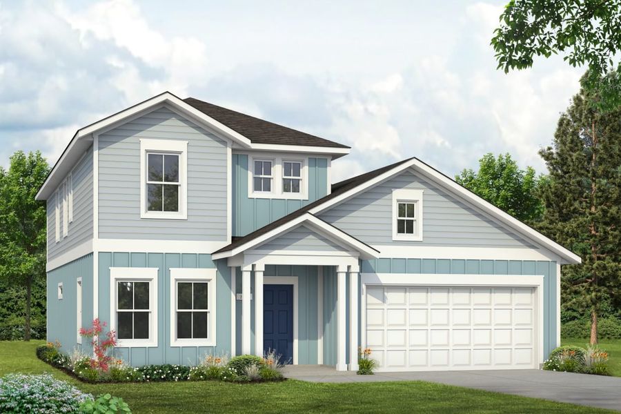 Representative exterior photo of a completed home built from the Durango 2051 by Brohn Homes in Durango, Mustang Ridge, TX (Image 10).