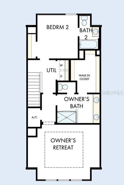 2D floor plan layout of this home in Towns at Union, St. Petersburg, FL (Image 5).