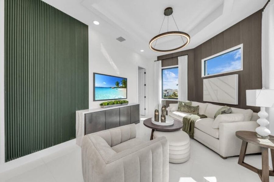Representative furnished interior of a home built from the Silver Palm – Phase 2 by Medallion Home in Aqua, Bradenton (Image 55).