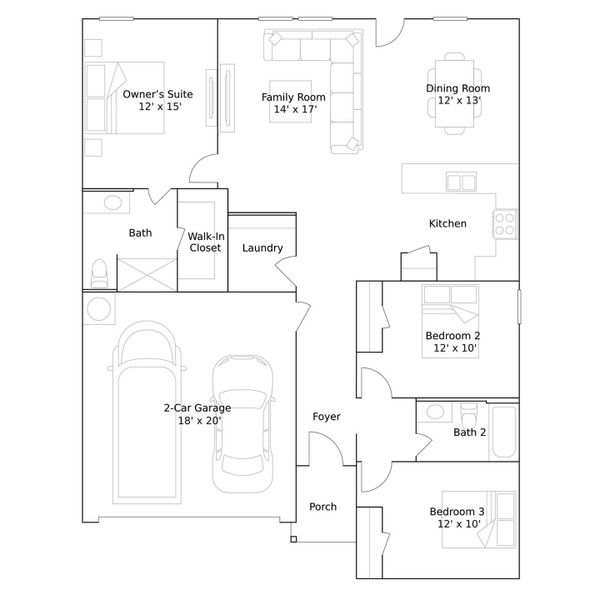 2D floor plan layout of this home in Whitetail Run, Caldwell, TX (Image 2). 2D floor plan layout of this home in Whitetail Run, Caldwell, TX (Image 2).