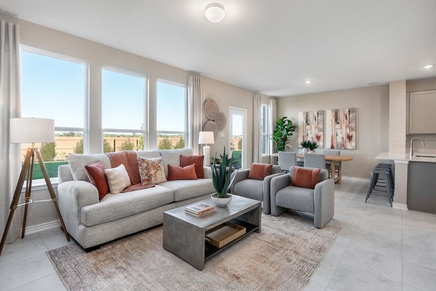 Furnished interior in a model home at Punta Verde in Converse (Image 5).