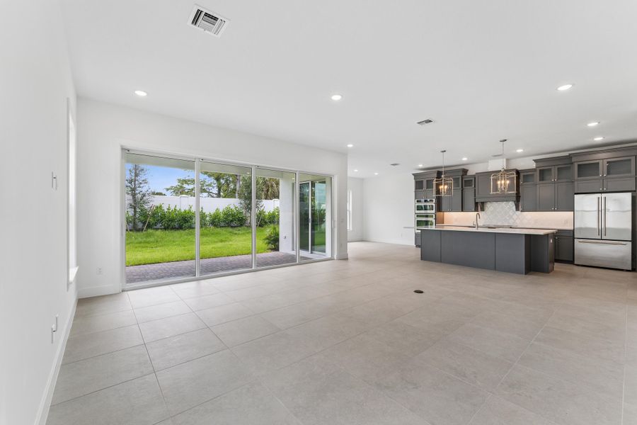 Kitchen, Great Room & Dining Area