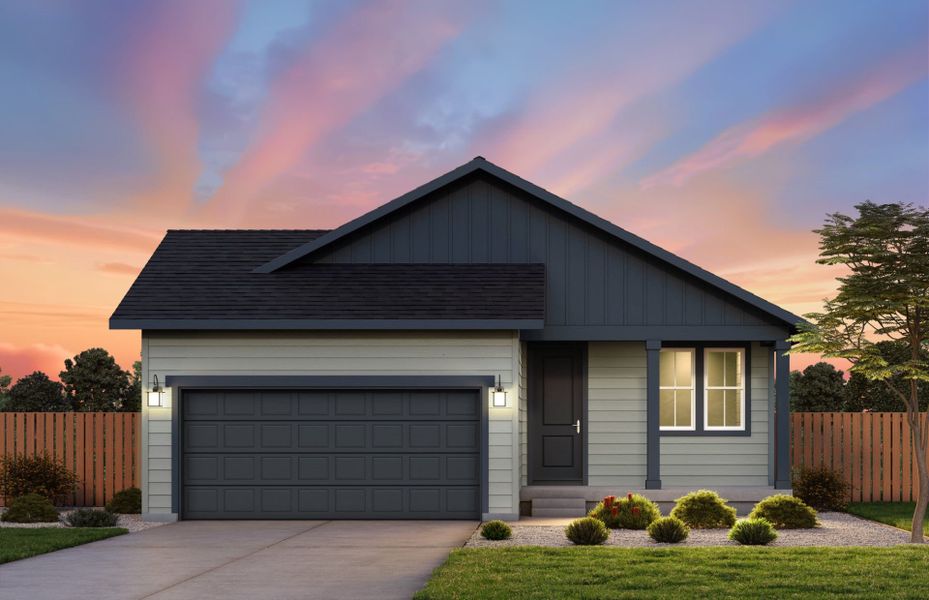 Representative exterior photo of a completed home built from the Hewitt II by Pulte Homes in Wolf Creek Run West, Strasburg, CO (Image 16). Representative exterior photo of a completed home built from the Hewitt II by Pulte Homes in Wolf Creek Run West, Strasburg, CO (Image 16).