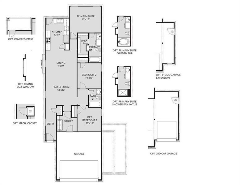 2D floor plan layout of this home in Christian Meadows, Ennis, TX (Image 2). 2D floor plan layout of this home in Christian Meadows, Ennis, TX (Image 2).