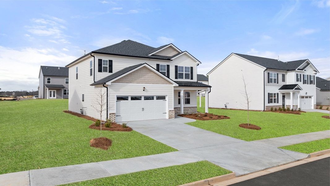 Front exterior of a new home in Estates at Deer Hollow, Grovetown, GA, highlighting curb appeal (Image 22).