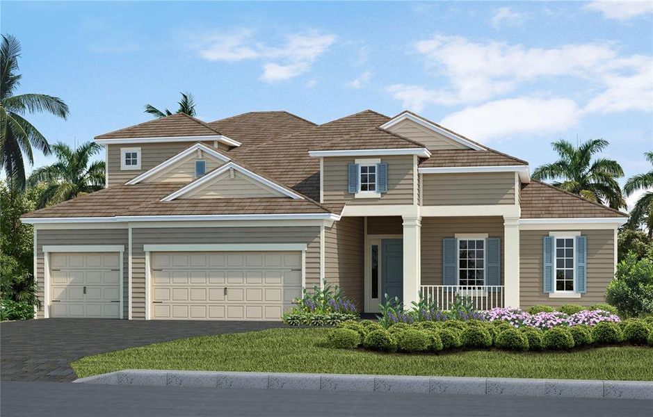 Front exterior of a new home in , Venice, FL, highlighting curb appeal (Image 1). Front exterior of a new home in , Venice, FL, highlighting curb appeal (Image 1).