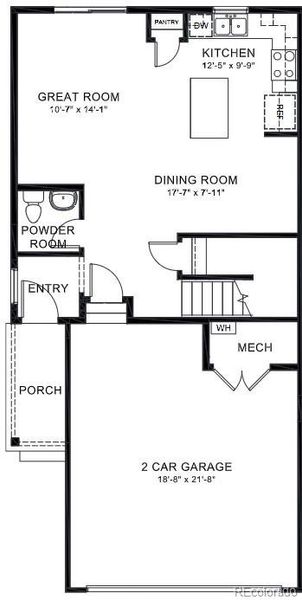 2D floor plan layout of this home in Ellston Park, Colorado Springs, CO (Image 1).