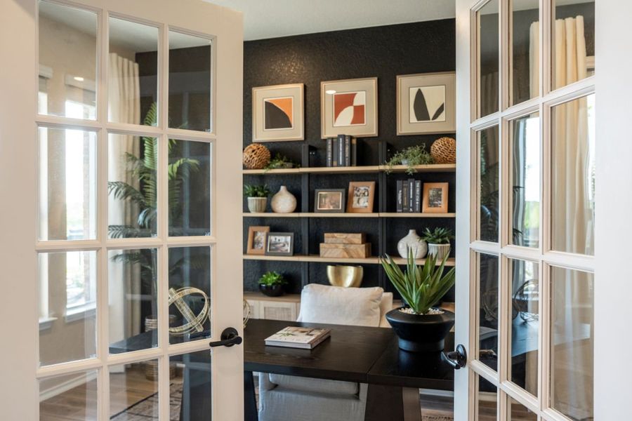 Den with French double doors